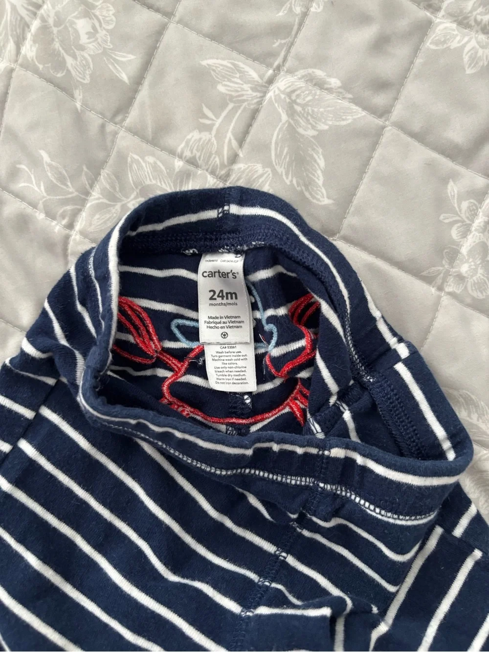 Carter's Navy & White Striped pants